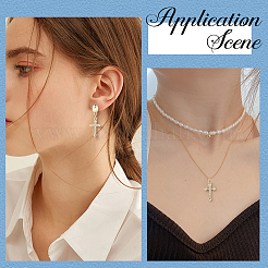 8 pièces en laiton micro pavé pendentifs en zircone cubique claire&nbsp;KK-SC0007-99