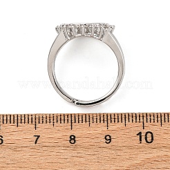 Messing Micro Pave klare Zirkonia offene Manschette Ring Komponenten&nbsp;KK-U074-11P