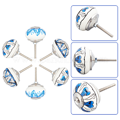 6 pieza de perillas de cajón de porcelana con impresión de 3 estilos&nbsp;FIND-GA0001-29B