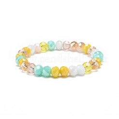 Bracelet extensible en perles rondelles de verre pour femme&nbsp;BJEW-JB08709