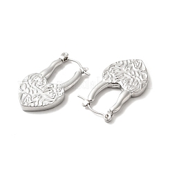 Orecchini a cerchio a forma di cuore in acciaio inossidabile 304 anti-ossidazione per donna&nbsp;EJEW-K243-09P