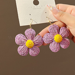 Orecchini pendenti in lega di rafia con fiori&nbsp;FS-WG89508-04
