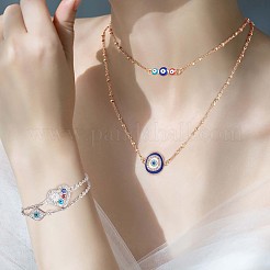 22 pz malocchio connettore di fascino della lega dello smalto del pendente di fascino dell'occhio occhio fortunato di fascino per gioielli collana braccialetto orecchino fare artigianato&nbsp;JX221A