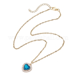 Collier pendentif strass en alliage coeur&nbsp;NJEW-JN04935