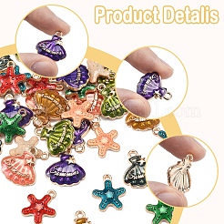 40pcs 10 styles de pendentifs en émail en alliage&nbsp;ENAM-FS0002-66