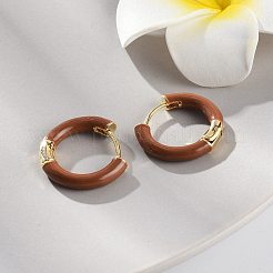 Orecchini a cerchio in ottone e 925 perno in argento sterling&nbsp;EJEW-R013-02G-02