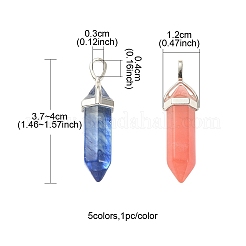 5 Stück 5 Stile synthetische gemischte Edelstein-Anhänger&nbsp;G-YW0001-46