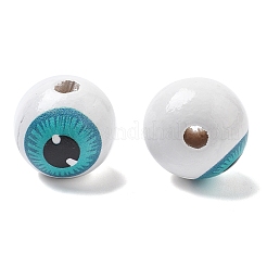 Perles européennes en bois de schima imprimées&nbsp;WOOD-G023-01E