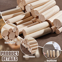 28 Stück 4 Stile Holzrundstab&nbsp;WOOD-GA0002-12