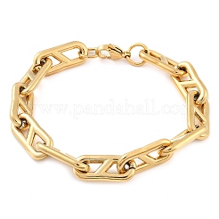 Bracciali a catena ovale in acciaio inossidabile 304 per donna e uomo&nbsp;BJEW-F488-49C-G