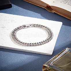 1 bracelet à maillons cubains en acier inoxydable 304 pour hommes et femmes&nbsp;BJEW-LP0001-13C-P