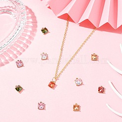 10 Stück 5 Farben Messing Micro Pave Zirkonia Anhänger&nbsp;KK-CJ0003-71