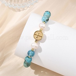 Pulseras elásticas para mujer con hemimorfita natural&nbsp;BJEW-JB13796