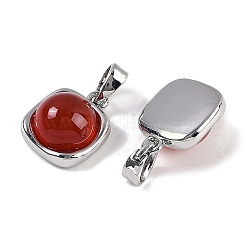 Breloques carrées en cornaline naturelle (teinte et chauffée)&nbsp;KK-P283-46P