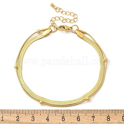 Cadenas de espiga y pulseras de cadena de serpiente de acero inoxidable 304&nbsp;LS-BJEW-U019-04G-05