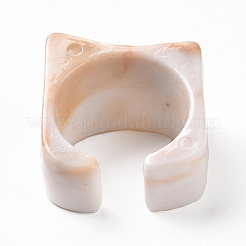 Offener Manschettenring aus gebogenem Rechteck aus Acryl für Frauen&nbsp;OACR-B002-02