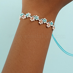 Handgefertigte Armbänder aus Glasperlen mit gewebten Blumenmotiven&nbsp;TP2141