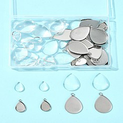 DIY-Anhänger-Sets aus tropfenförmigem 304 Edelstahl&nbsp;DIY-FS0008-40