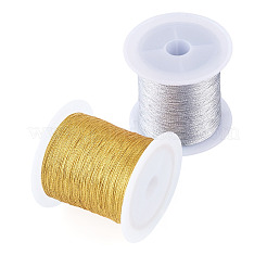 2 rollo de hilo metálico PET redondo de 3 capas y 2 colores&nbsp;MCOR-TA0001-03A
