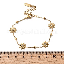 Braccialetti con maglie in acciaio inossidabile 304 e strass di cristallo per donna&nbsp;BJEW-G763-05G