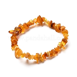 Natürliche Bernstein-Chip-Perlen-Stretch-Armbänder für Eltern und Kind&nbsp;BJEW-JB06819