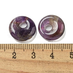 Ciondoli a forma di ciambella/disco a forma di pi in ametista naturale&nbsp;G-G142-02L