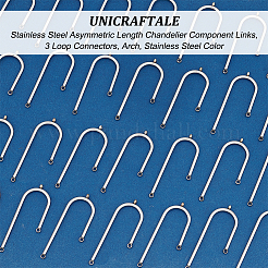 30 Stück Kronleuchter-Komponentenglieder aus Edelstahl 304 mit asymmetrischer Länge&nbsp;STAS-UN0049-34