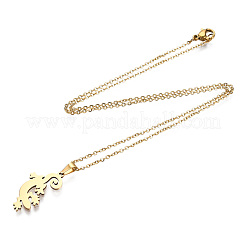 201 colliers pendentifs en acier inoxydable&nbsp;NJEW-S105-JN668-45-2