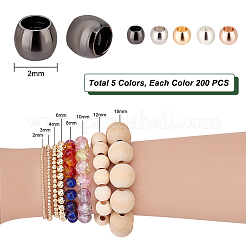 1000 pz 5 colori cremagliera placcatura perline in ottone&nbsp;KK-PH0005-33A