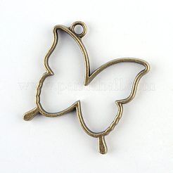 Colgante de aleación de mariposa colgantes de bisel de espalda abierta&nbsp;PALLOY-S047-34F-FF