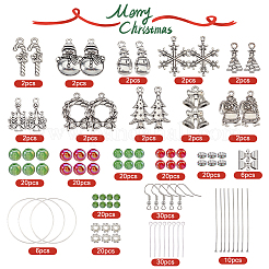 Weihnachtsmotiv DIY-Sets zur Herstellung von Ohrhängern aus Legierung und Glas&nbsp;DIY-SC0027-64