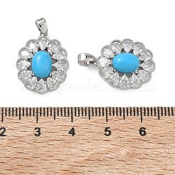 Pendenti in zirconi cubici trasparenti in micro pavè di ottone&nbsp;KK-C172-22P