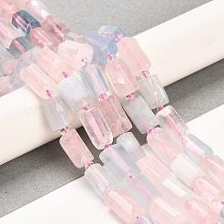 Fili di perle di quarzo rosa naturale e acquamarina&nbsp;G-G068-A27-01