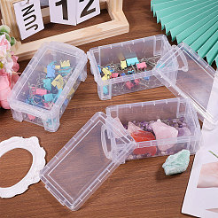 Transparente stapelbare Mini-Organizer-Perlenbehälter aus Kunststoff mit verschließbarem Deckel&nbsp;CON-WH0123-31E