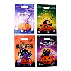 50 Stück 4 Stile Halloween-Kürbis bedruckte Opp-Zellophan-Verpackungsbeutel mit Lochgriffen&nbsp;ABAG-C013-07