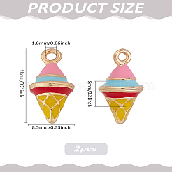 2pcs pendentifs en émail en alliage&nbsp;ENAM-LP0002-09A