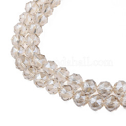 Perles de verre transparent electroplate&nbsp;EGLA-N002-34B-F02