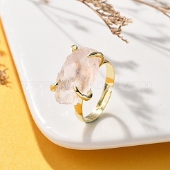 Los anillos de dedo de cuarzo natural rosa&nbsp;RJEW-B122-01G-06