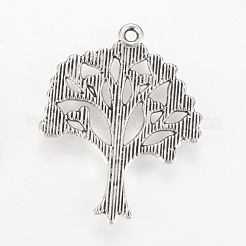 Tibetischer stil Aluminium Anhänger & Charms&nbsp;TIBEP-Q064-44AS-RS