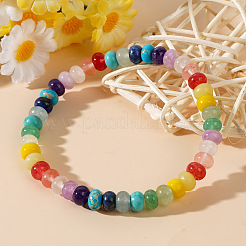 Boho-Regenbogen-Armbänder mit Unterlegscheibe-Perlen und verschiedenen Edelsteinen für Damen&nbsp;AG7128