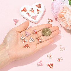 20 Stück Valentinstag-Anhänger aus Legierung und Emaille&nbsp;FIND-FS0005-21