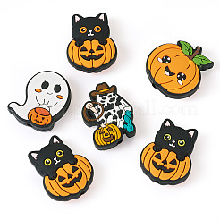6 Stück Silikon-Brennperlen in 6 Stilen mit Halloween-Motiv&nbsp;SIL-TA0002-44