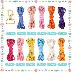 Kit fai da te per realizzare portachiavi a forma di fiore in cotone intrecciato fatto a mano&nbsp;DIY-SC0028-13C