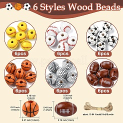 DIY Sport Anhänger aus Naturholz und Juteschnur zum Basteln von Dekorationen&nbsp;WOOD-YW0010-55