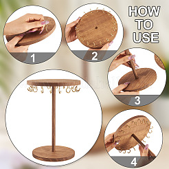 Espositore per collana di gioielli in legno tondo organizer per appendere la torre&nbsp;NDIS-TAC0001-01A
