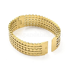 Brazaletes con bisagras huecas de acero inoxidable 304 con cristales pavé y rhinestone para mujer&nbsp;BJEW-D044-03C-G