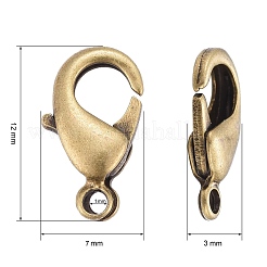 Bronze antique fermoirs laiton pince de homard&nbsp;X-KK-902-AB-NF