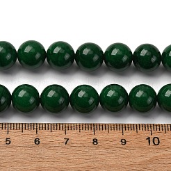 Natürliche teal Jade runde Perlen Stränge&nbsp;G-P070-09-10mm-01
