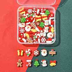 48 Stück 12 Stile Weihnachten opake Harz Decoden Cabochons&nbsp;CRES-FS0001-34B