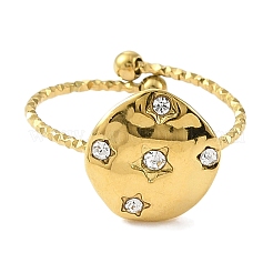 Anello regolabile in acciaio inossidabile 304 con placcatura ionica (ip) per donna&nbsp;RJEW-F166-10G-02